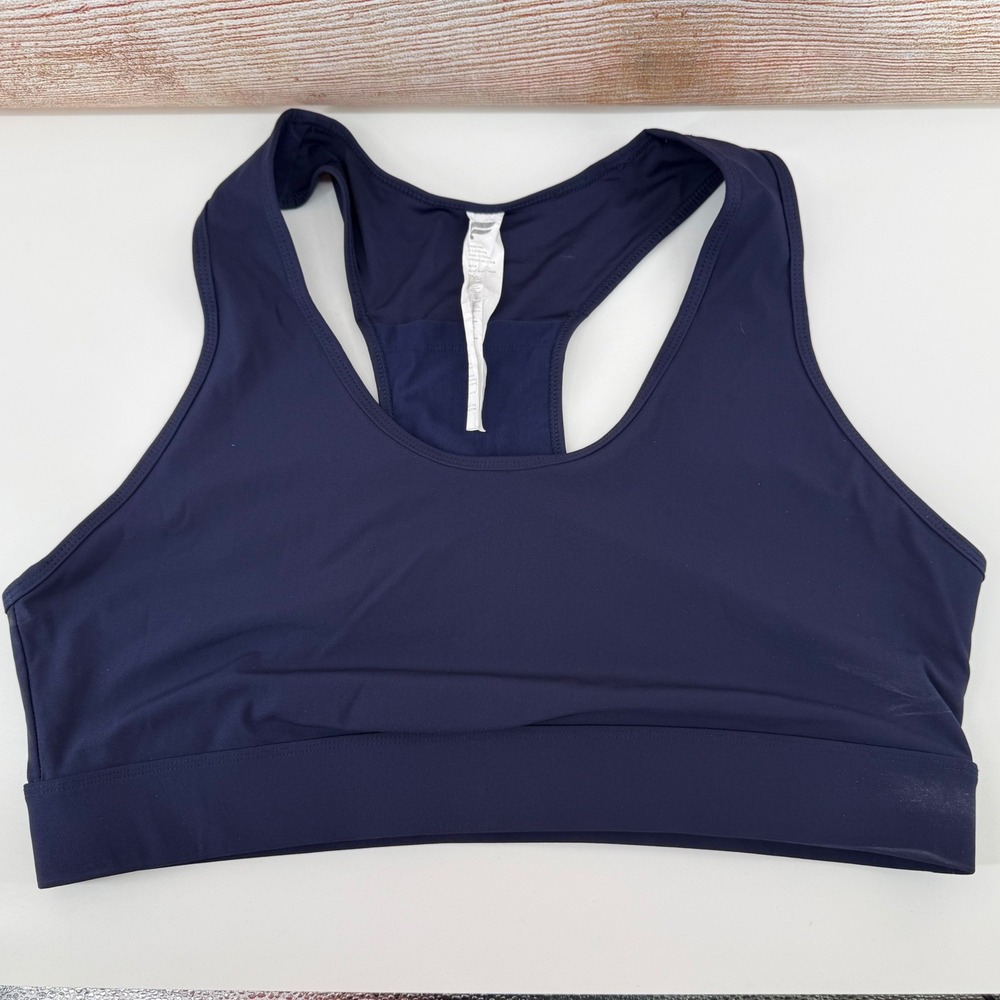 Fabletics Navy Blue Racerback Mesh Panel Sports Bra Plus Size 2X BA2147988